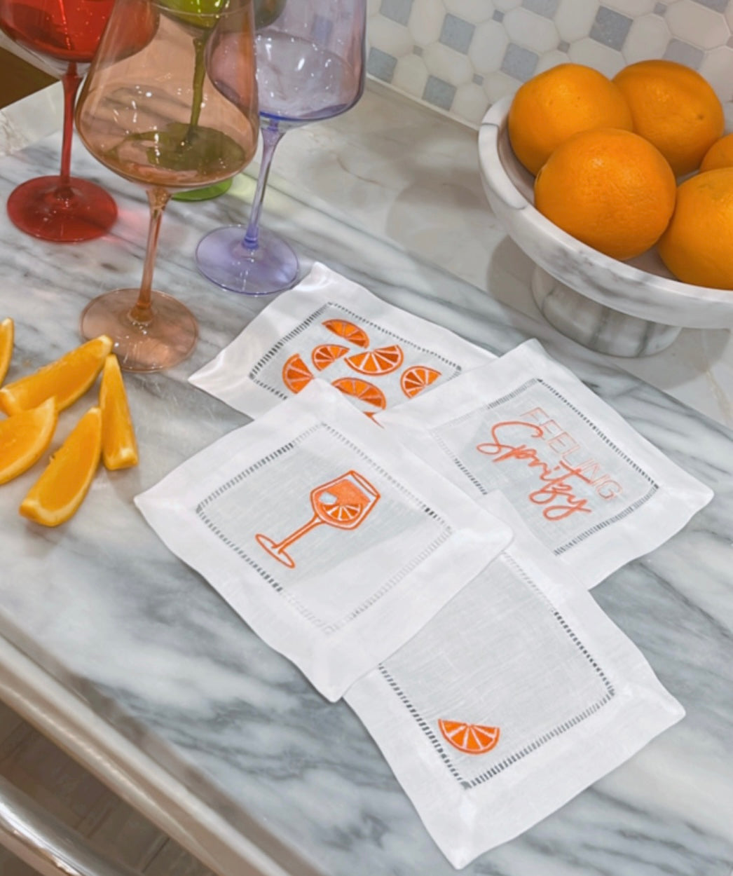 wine glass napkins Feeling Spritzy Cocktail Napkins – Olivia G Dallas