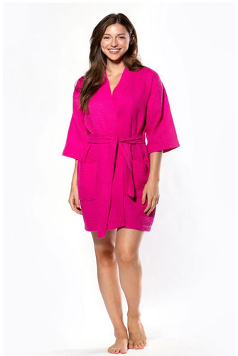 Waffle Robe - Pink